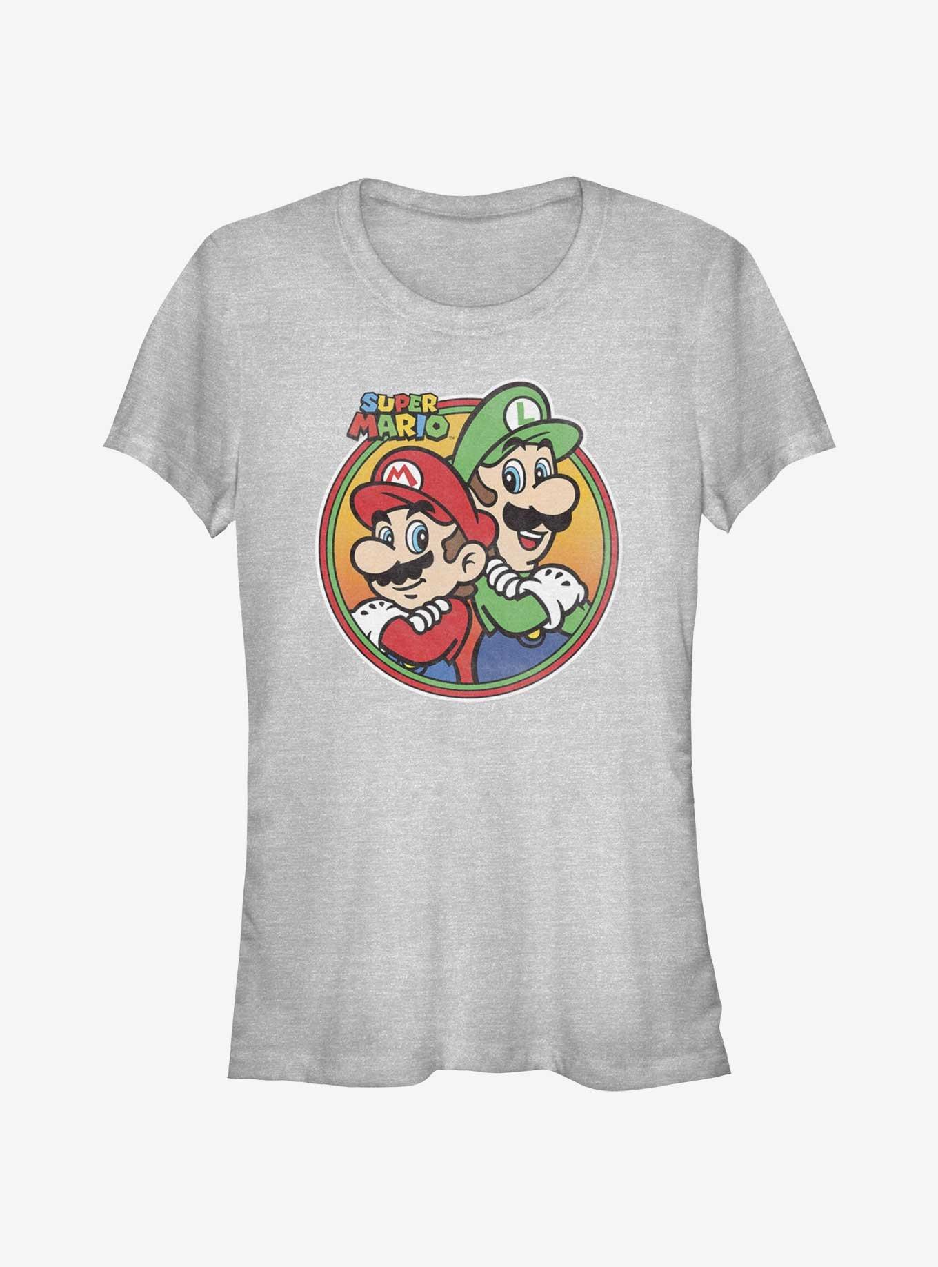 Nintendo Mario and Luigi Badge Girls T-Shirt, ATH HTR, hi-res