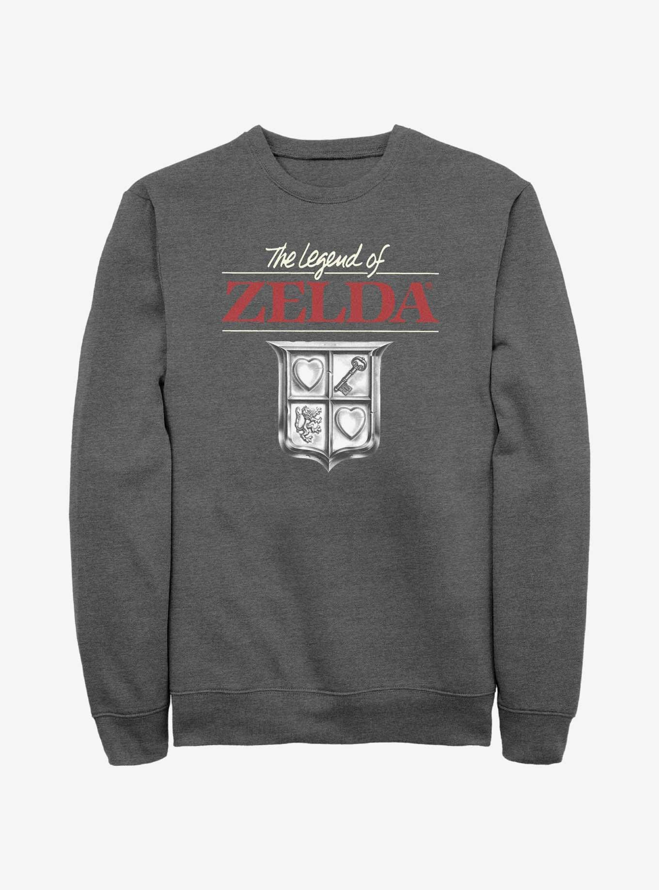 The Legend of Zelda Crest Sweatshirt, CHAR HTR, hi-res