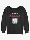 The Legend of Zelda Crest Girls Slouchy Sweatshirt, BLACK, hi-res