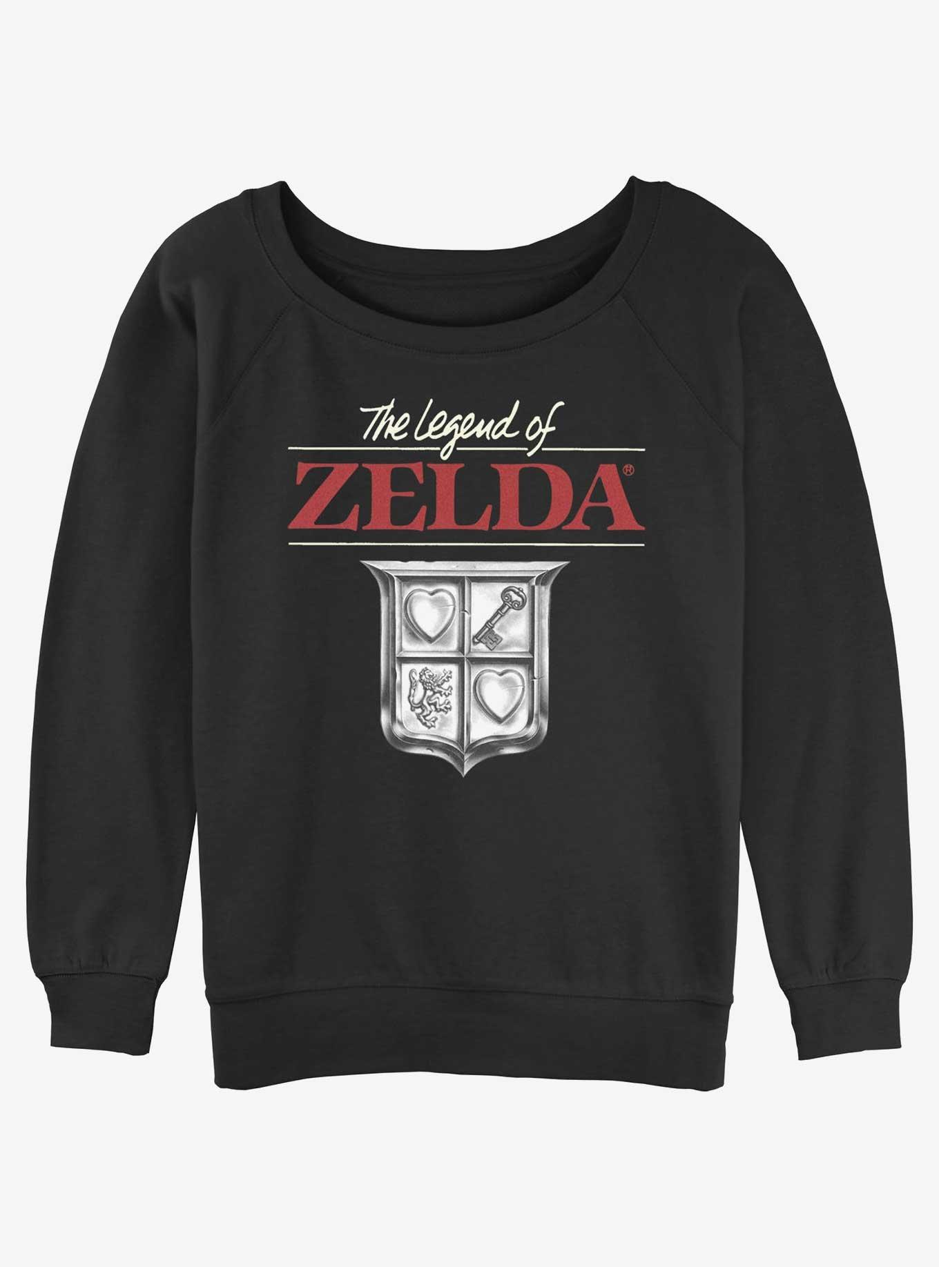 The Legend of Zelda Crest Girls Slouchy Sweatshirt, BLACK, hi-res