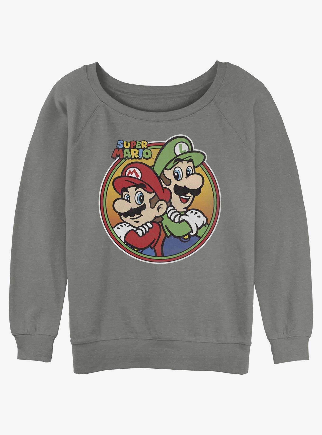 Nintendo Mario Mario and Luigi Badge Girls Slouchy Sweatshirt, , hi-res