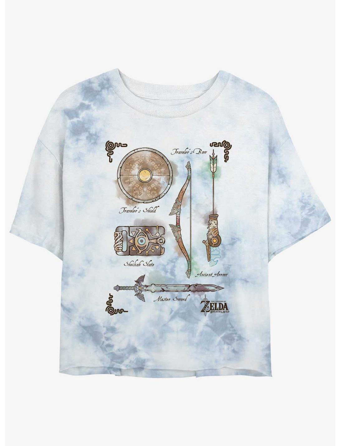 The Legend of Zelda Inventory Tie-Dye Girls Crop T-Shirt, WHITEBLUE, hi-res