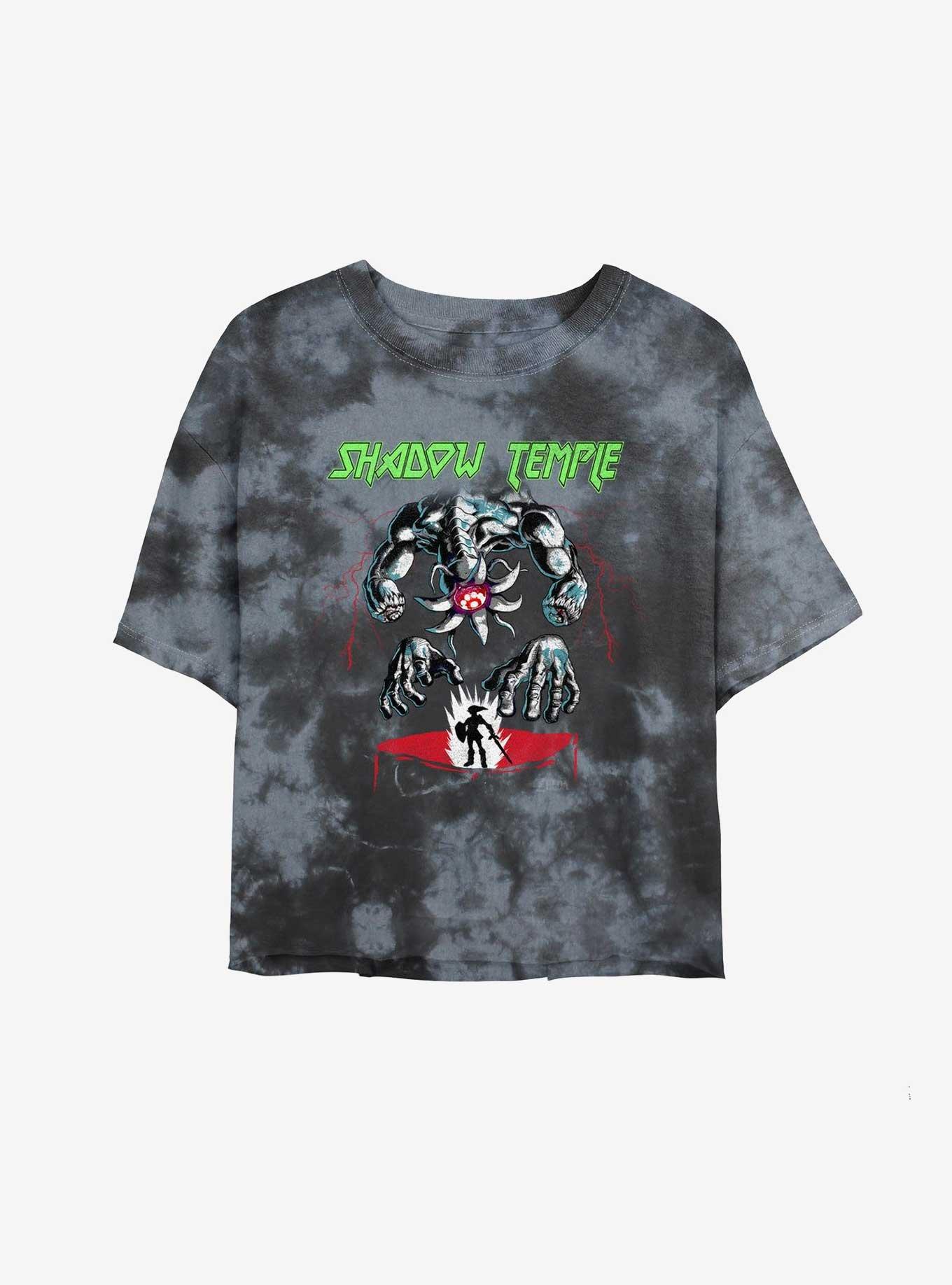 The Legend of Zelda Shadow Temple Tie-Dye Girls Crop T-Shirt, BLKCHAR, hi-res