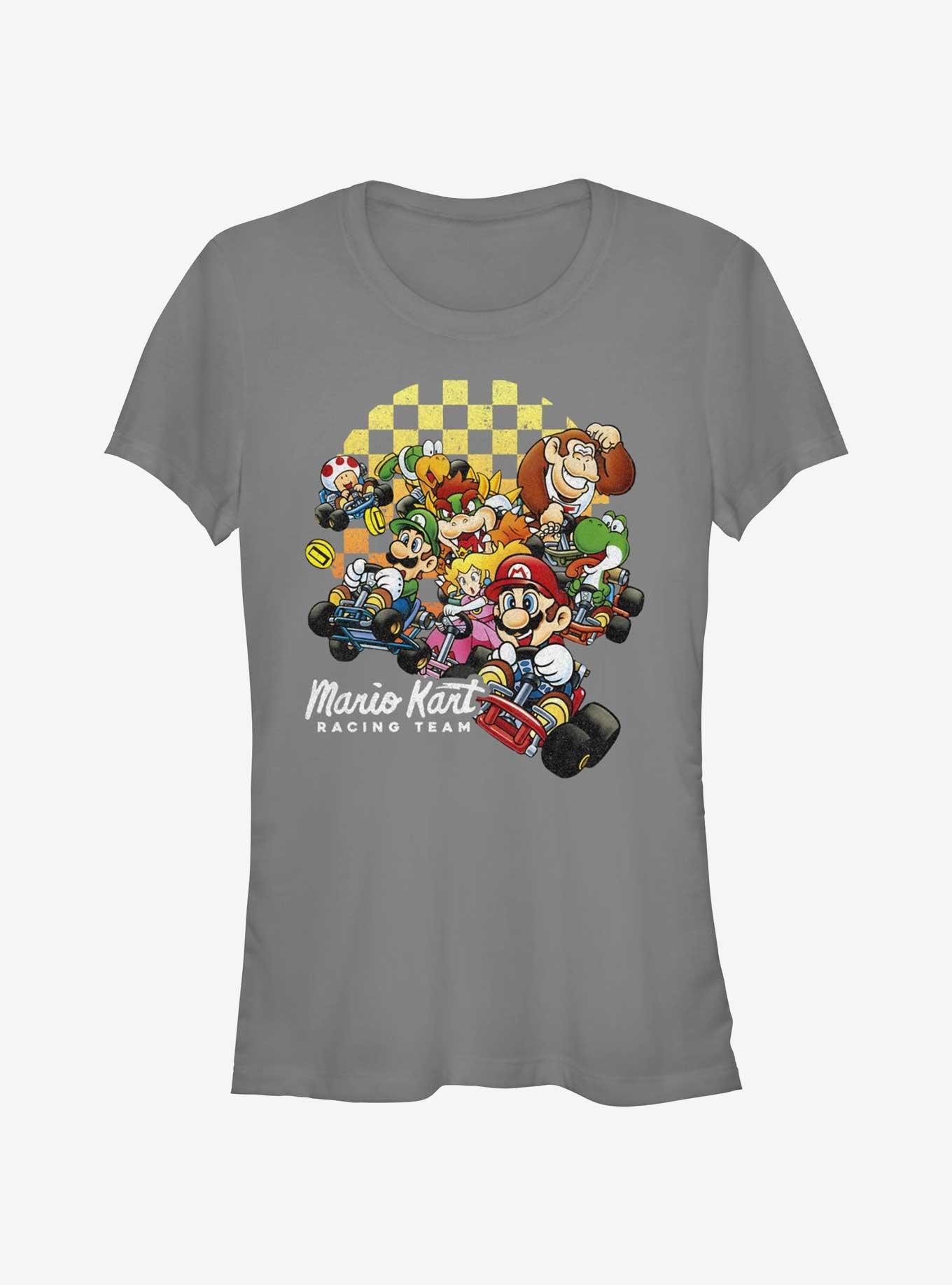 Nintendo Mario Kart Checkered Kartin' Girls T-Shirt, CHARCOAL, hi-res