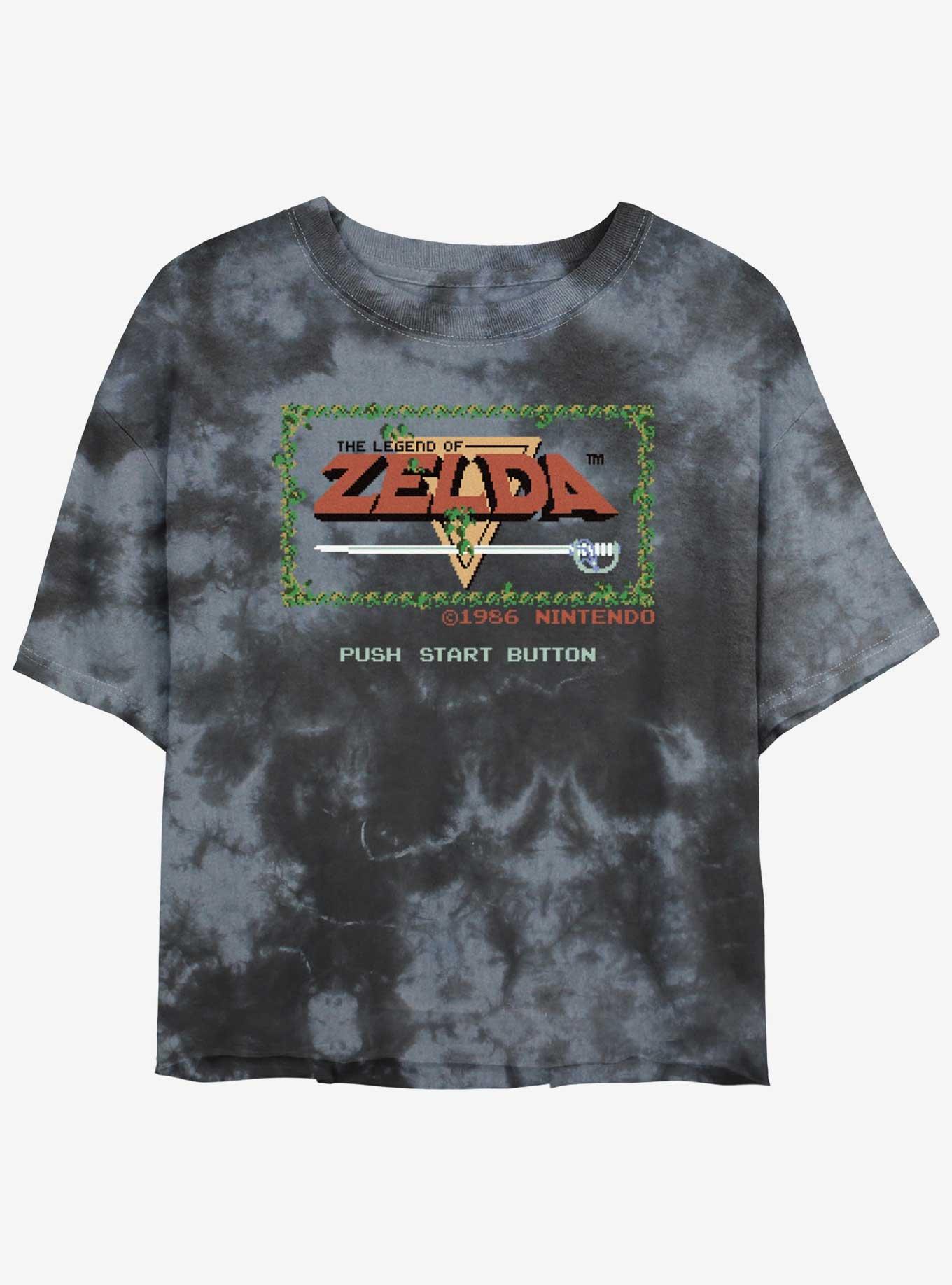 The Legend of Zelda Pixelated Logo Tie-Dye Girls Crop T-Shirt, , hi-res