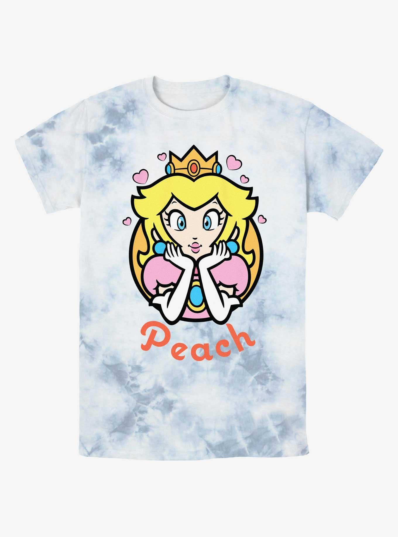 Nintendo Mario Peach Hearts Tie-Dye T-Shirt, , hi-res