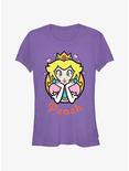 Nintendo Mario Peach Hearts Girls T-Shirt, PURPLE, hi-res