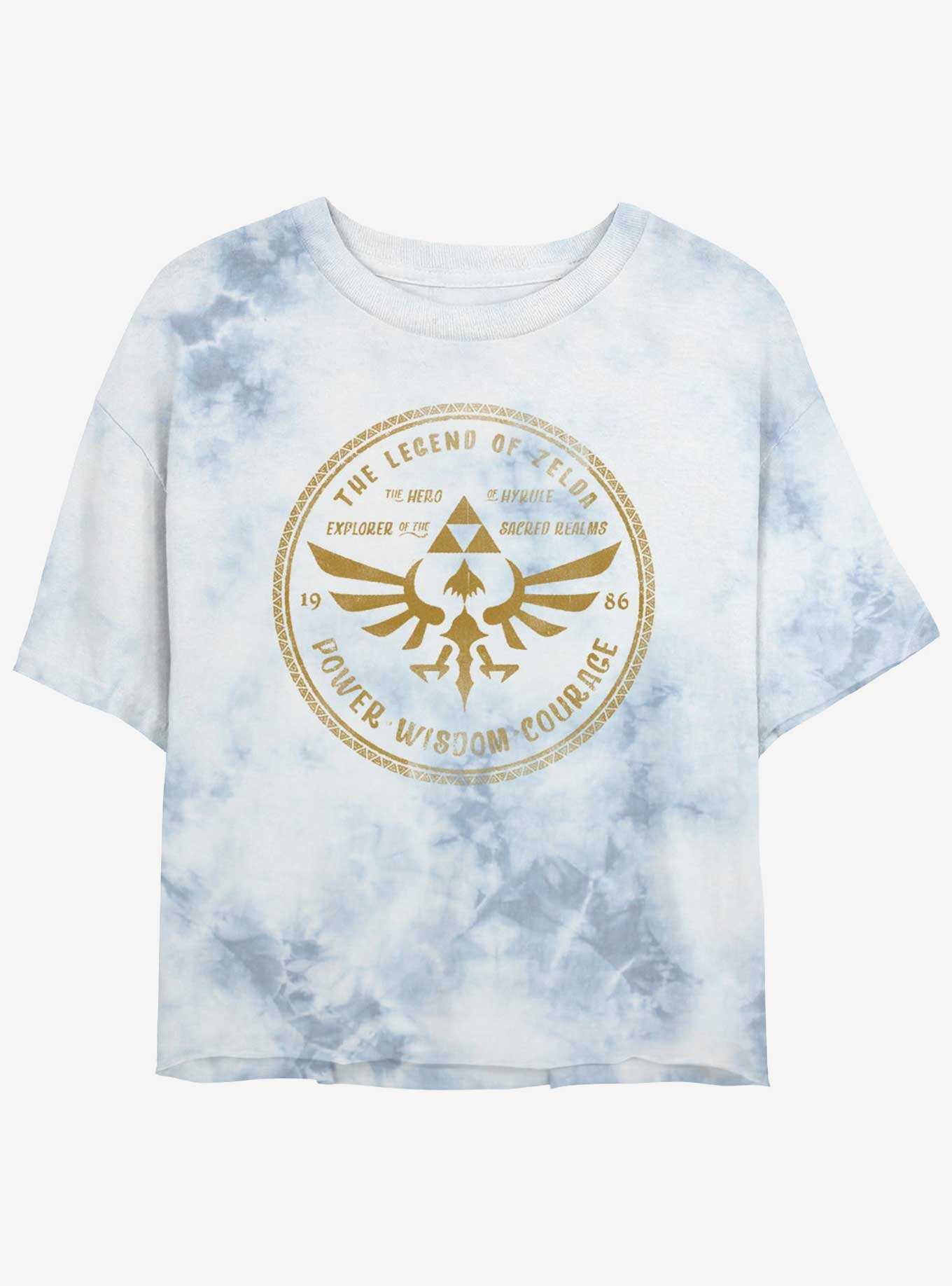 The Legend of Zelda Legendary Courage Tie-Dye Girls Crop T-Shirt, , hi-res