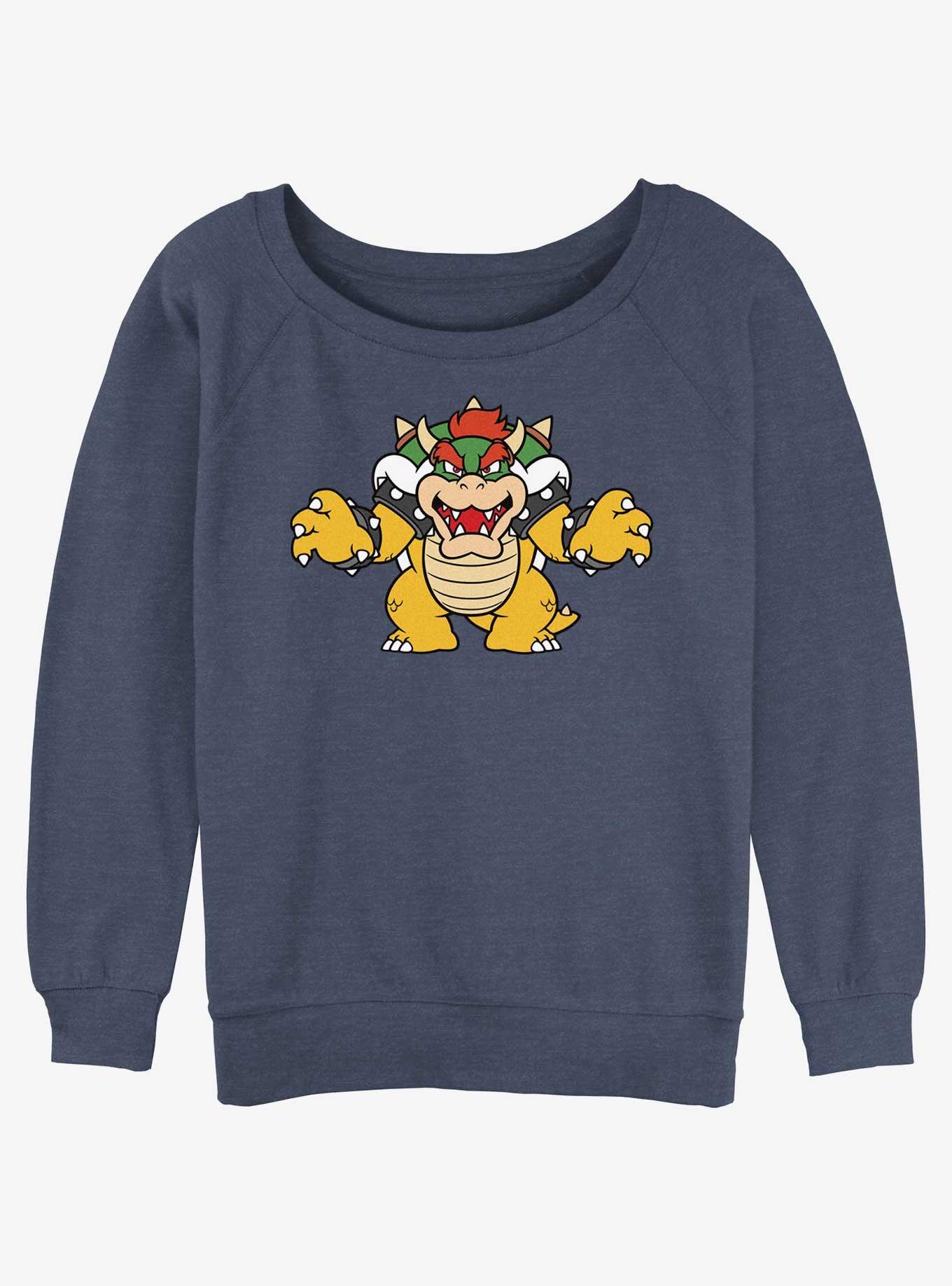 Nintendo Mario Just Bowser Girls Slouchy Sweatshirt, , hi-res