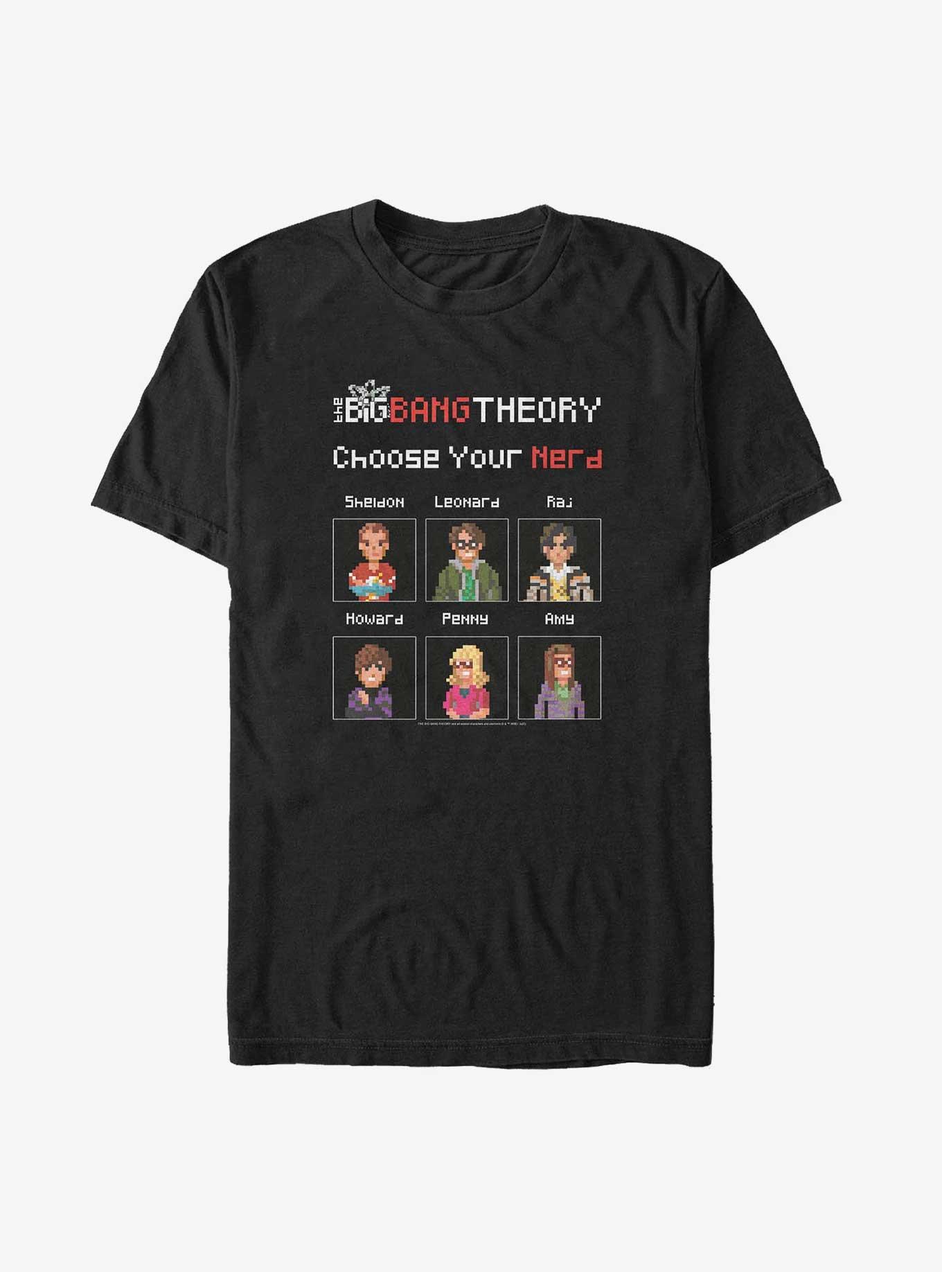 The Big Bang Theory Choose Your Nerd Big Tall T-Shirt BLACK