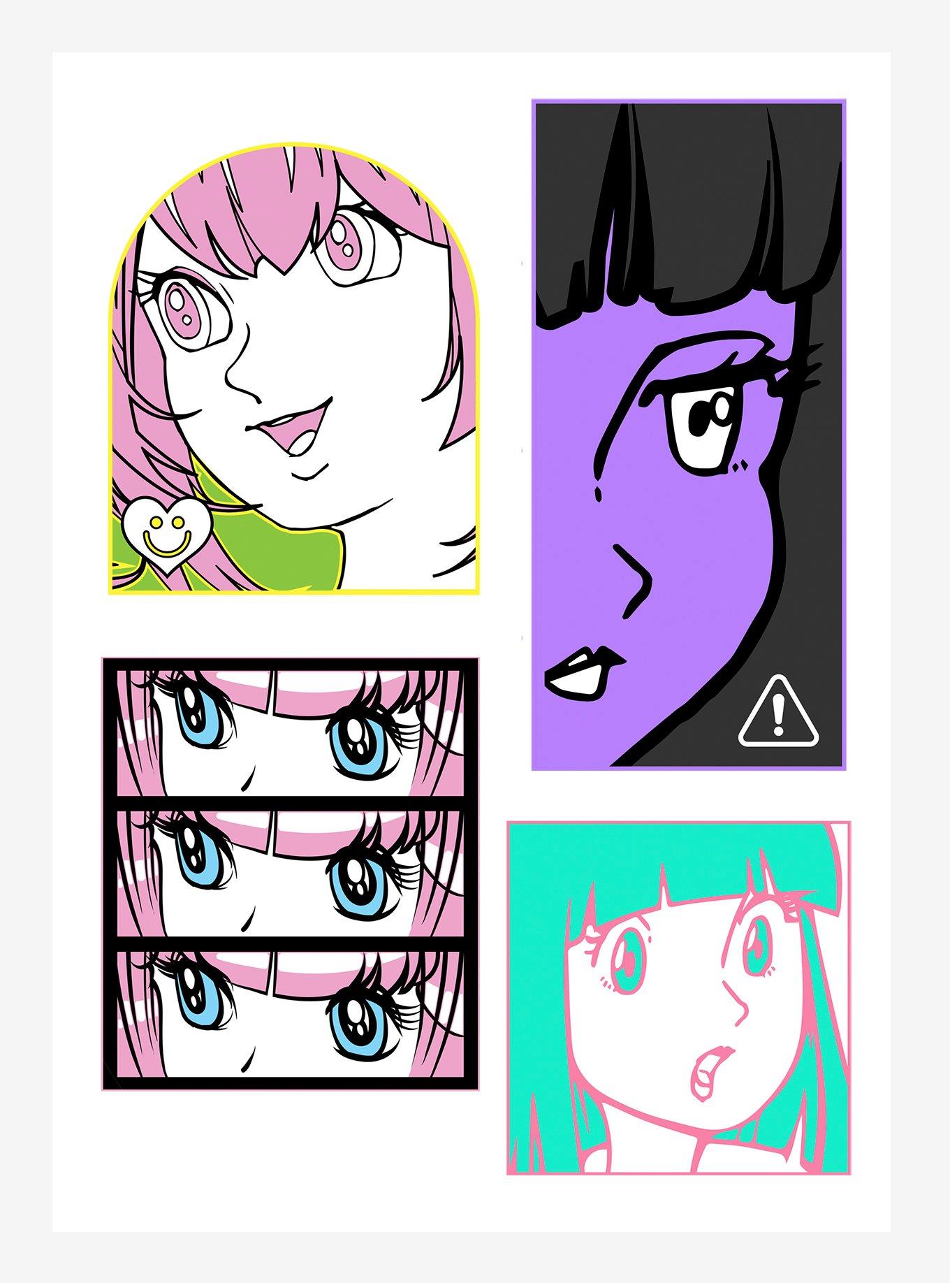 Anime Style Expressions Kiss-Cut Sticker Sheet, , hi-res