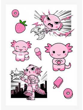 Cute Strawberry Axolotl Kiss-Cut Sticker Sheet, , hi-res