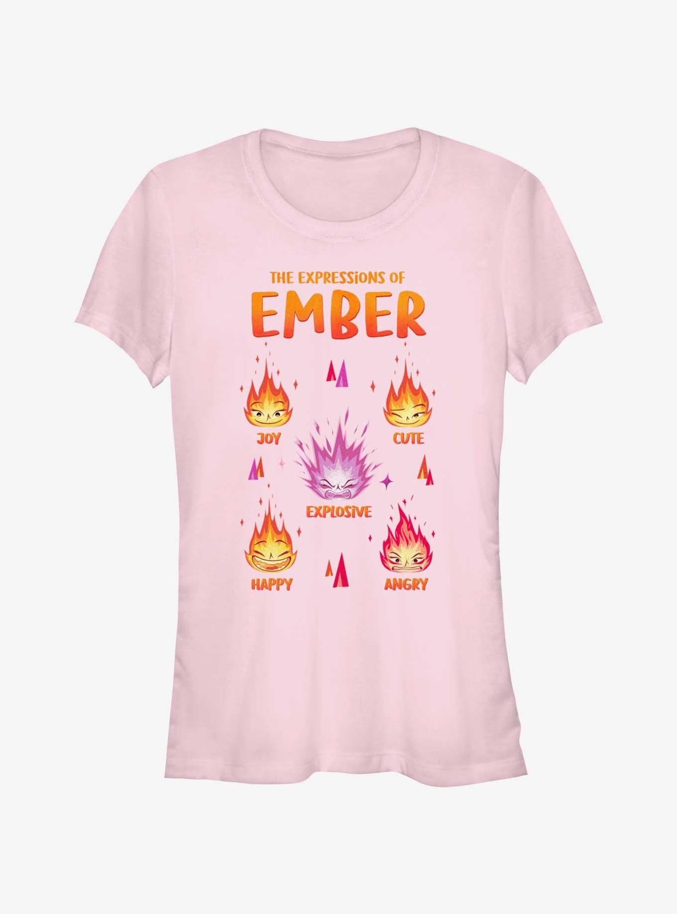 Disney Pixar Elemental Expressions Of Ember Girls T-Shirt, LIGHT PINK, hi-res