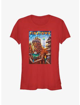 Disney Pixar Elemental Firetown Element City Poster Girls T-Shirt, , hi-res