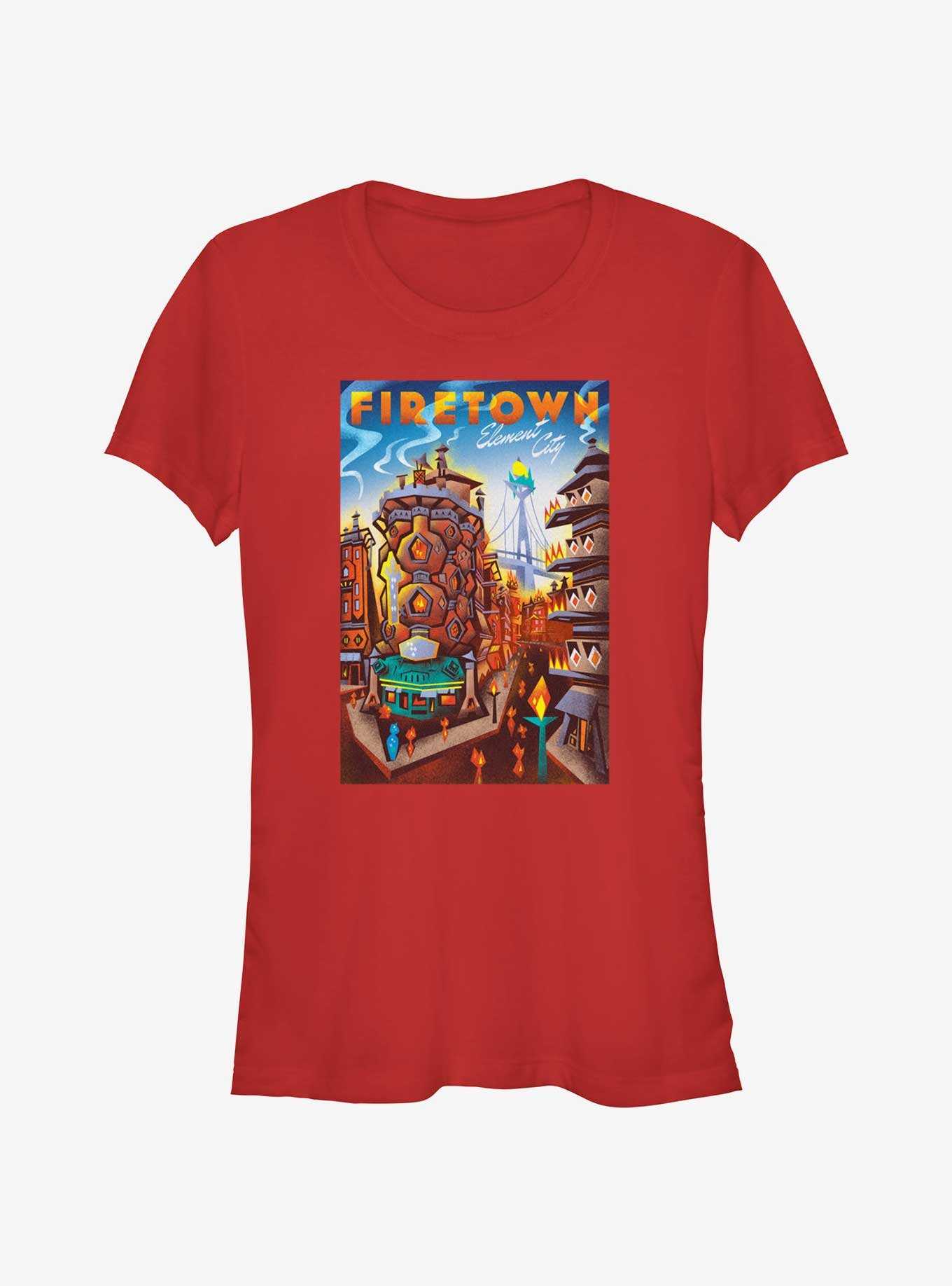 Disney Pixar Elemental Firetown Element City Poster Girls T-Shirt, , hi-res