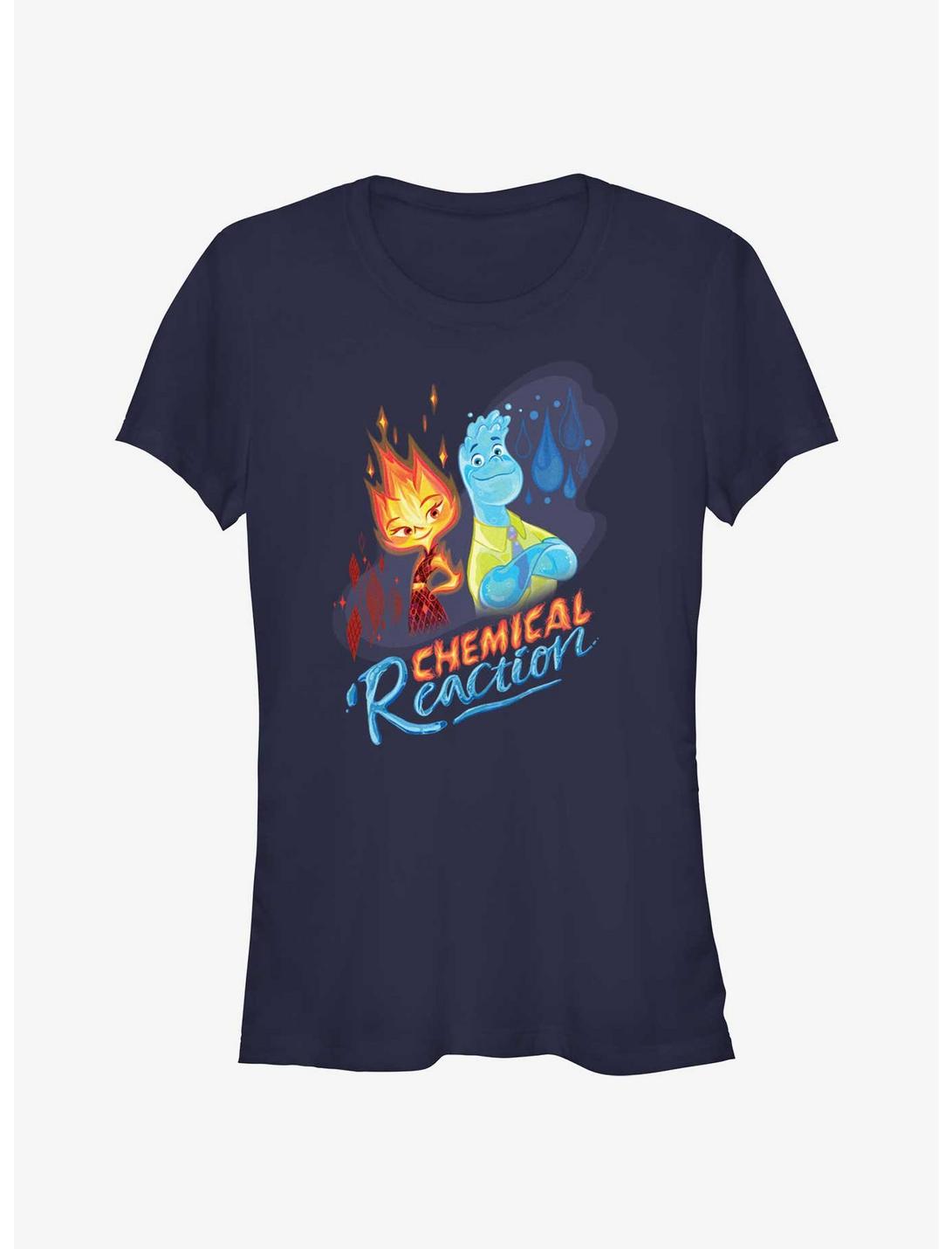 Disney Pixar Elemental Chemical Reaction Ember & Wade Girls T-Shirt, NAVY, hi-res