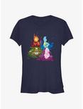 Disney Pixar Elemental Ember Wade Fern & Gale Girls T-Shirt, NAVY, hi-res