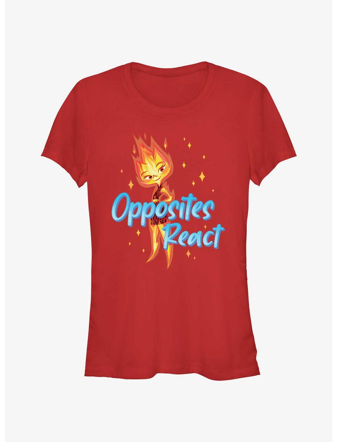 Disney Pixar Elemental Ember Opposites React Girls T-Shirt, RED, hi-res