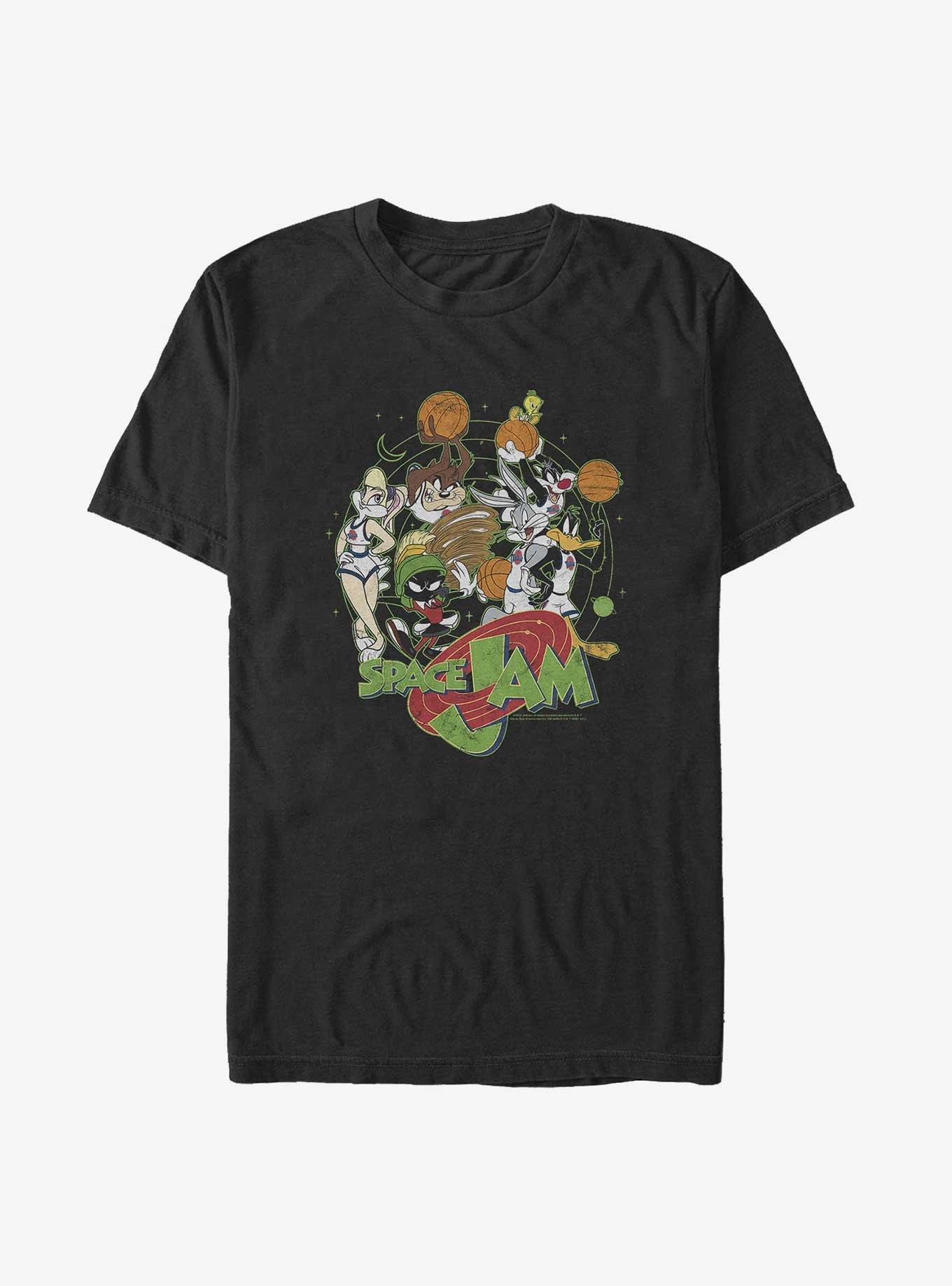 Space Jam Characters In Space Big & Tall T-Shirt, BLACK, hi-res