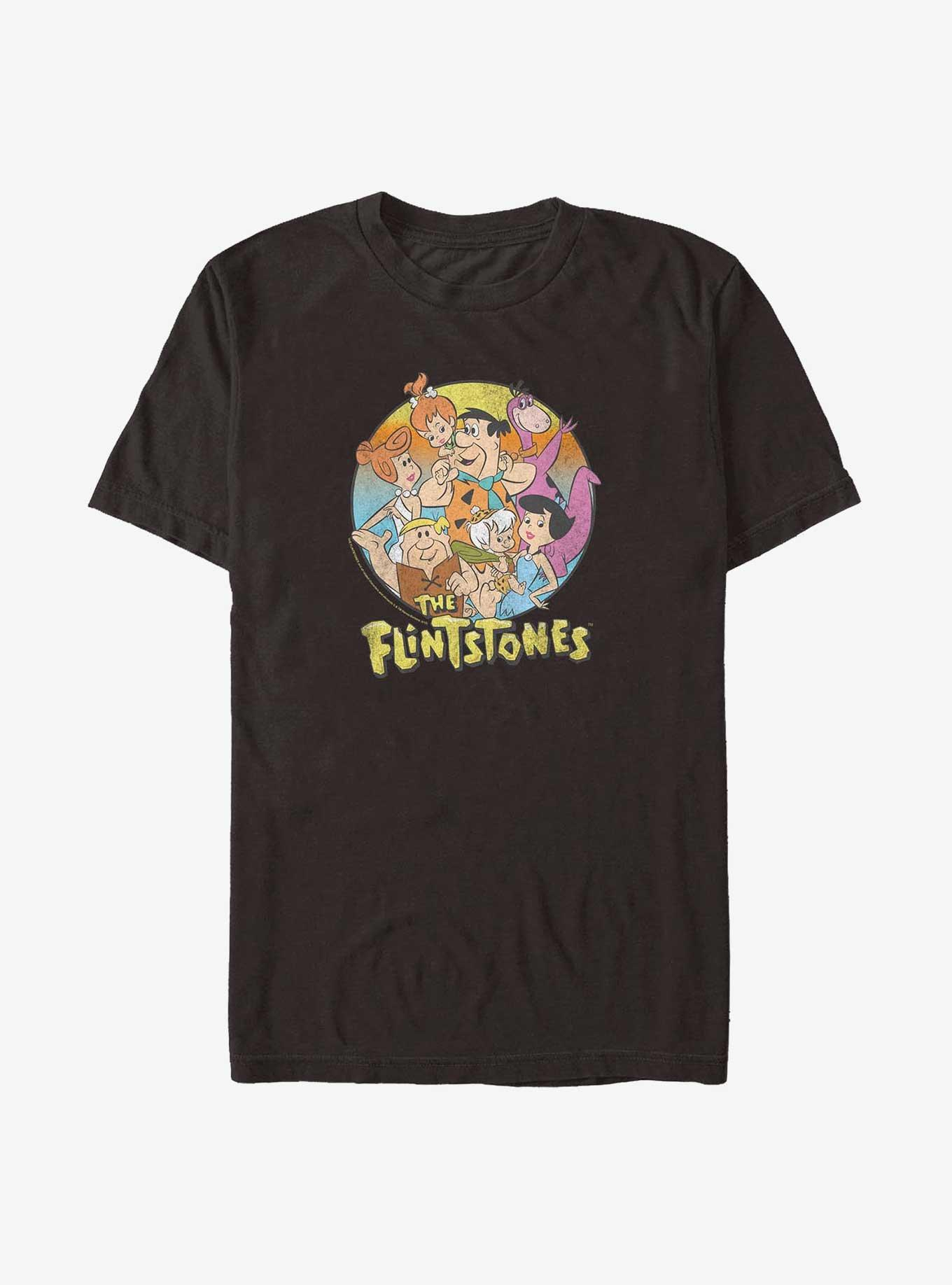 The Flintstones Family Badge Big & Tall T-Shirt, BLACK, hi-res