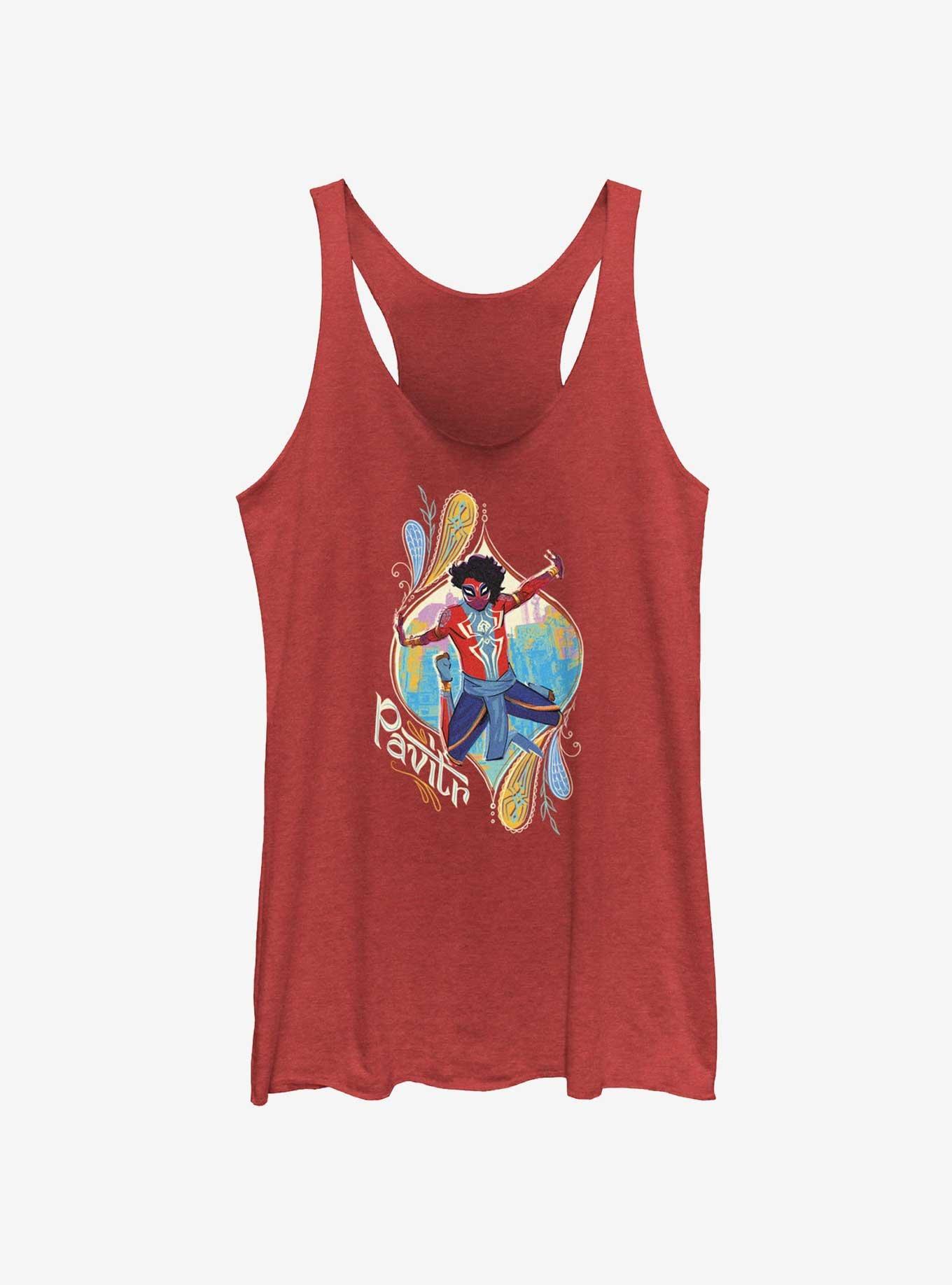Marvel Spider-Man: Across The Spiderverse Pavitr Jump Womens Tank Top, RED HTR, hi-res