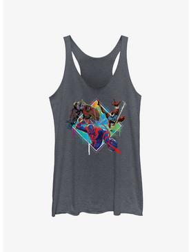 Marvel Spider-Man: Across The Spiderverse Trio Cyborg Scarlet Spider and Miguel O'Hara Badge Womens Tank Top, , hi-res