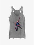 Marvel Spider-Man: Across The Spiderverse Spider-Punk Womens Tank Top, GRAY HTR, hi-res
