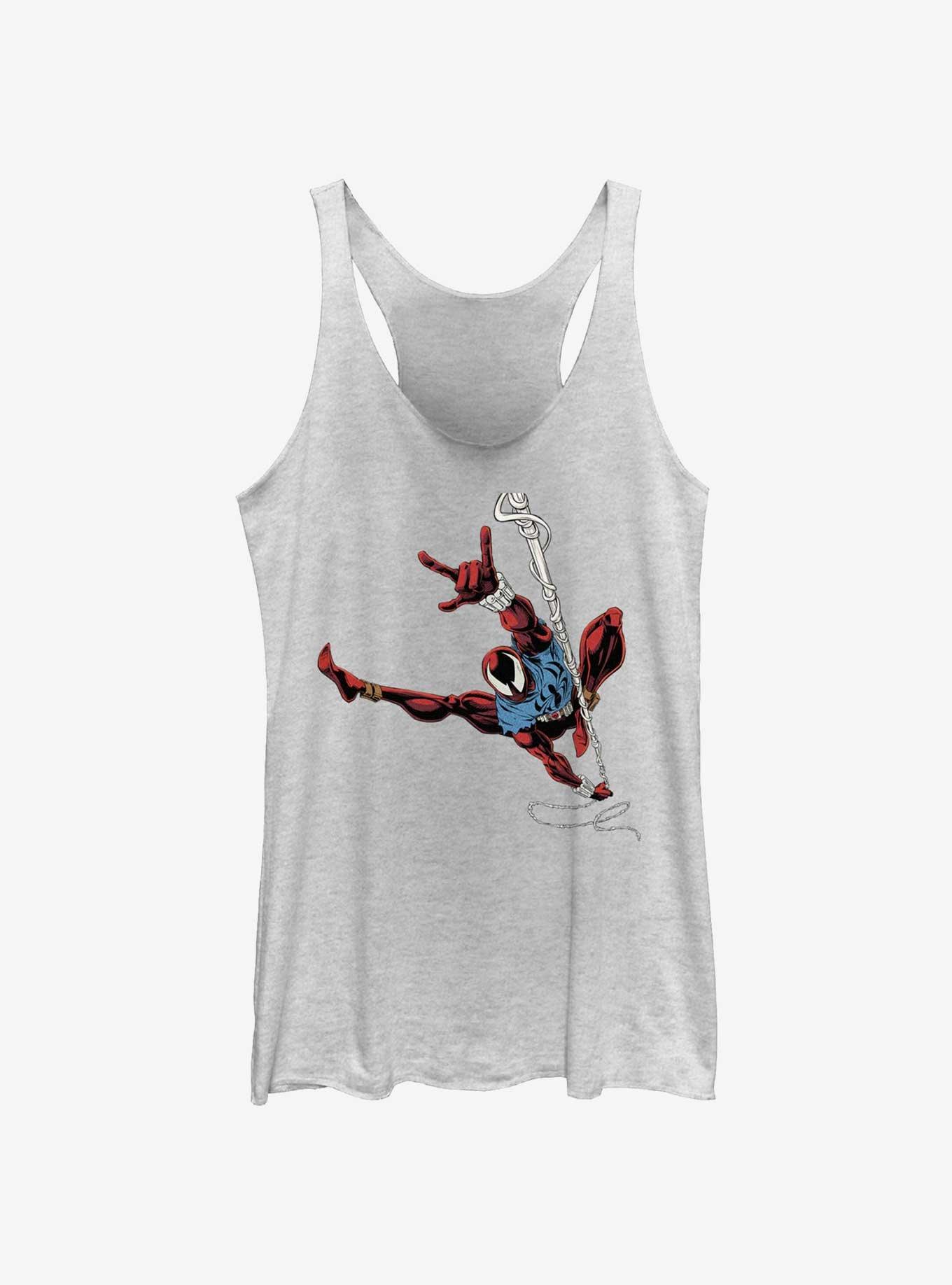Marvel Spider-Man: Across The Spiderverse Spider Scarlet Pose Womens Tank Top, WHITE HTR, hi-res