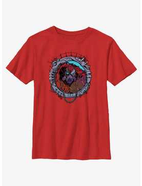 Marvel Spider-Man: Across The Spiderverse Cyborg Spider-Woman Badge Youth T-Shirt, , hi-res