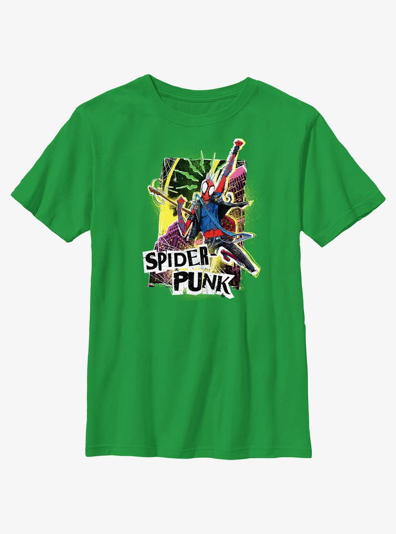 Marvel Spider-Man: Across The Spiderverse Spider-Punk Poster Youth T-Shirt, KELLY, hi-res