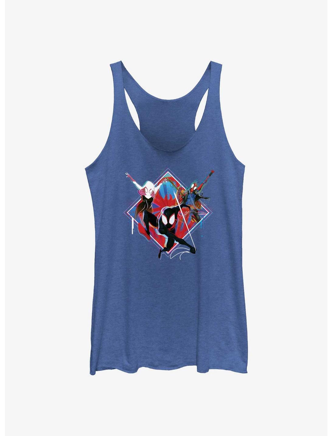 Marvel Spider-Man: Across The Spiderverse Trio Spider-Gwen Miles Morales and Spider-Punk Womens Tank Top, ROY HTR, hi-res