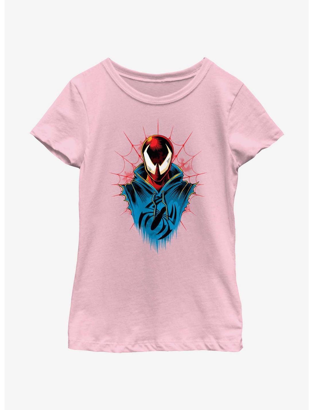 Marvel Spider-Man: Across The Spiderverse Scarlet Spider Head Youth Girls T-Shirt, PINK, hi-res
