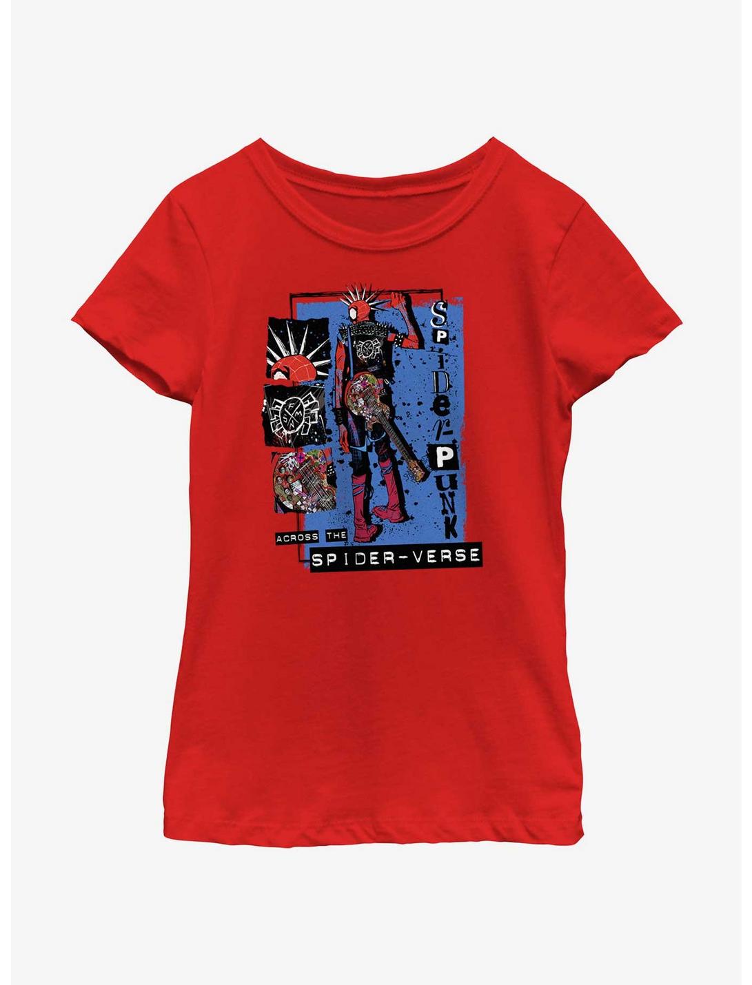 Marvel Spider-Man: Across The Spiderverse Punk Power Spider-Punk Youth Girls T-Shirt, RED, hi-res