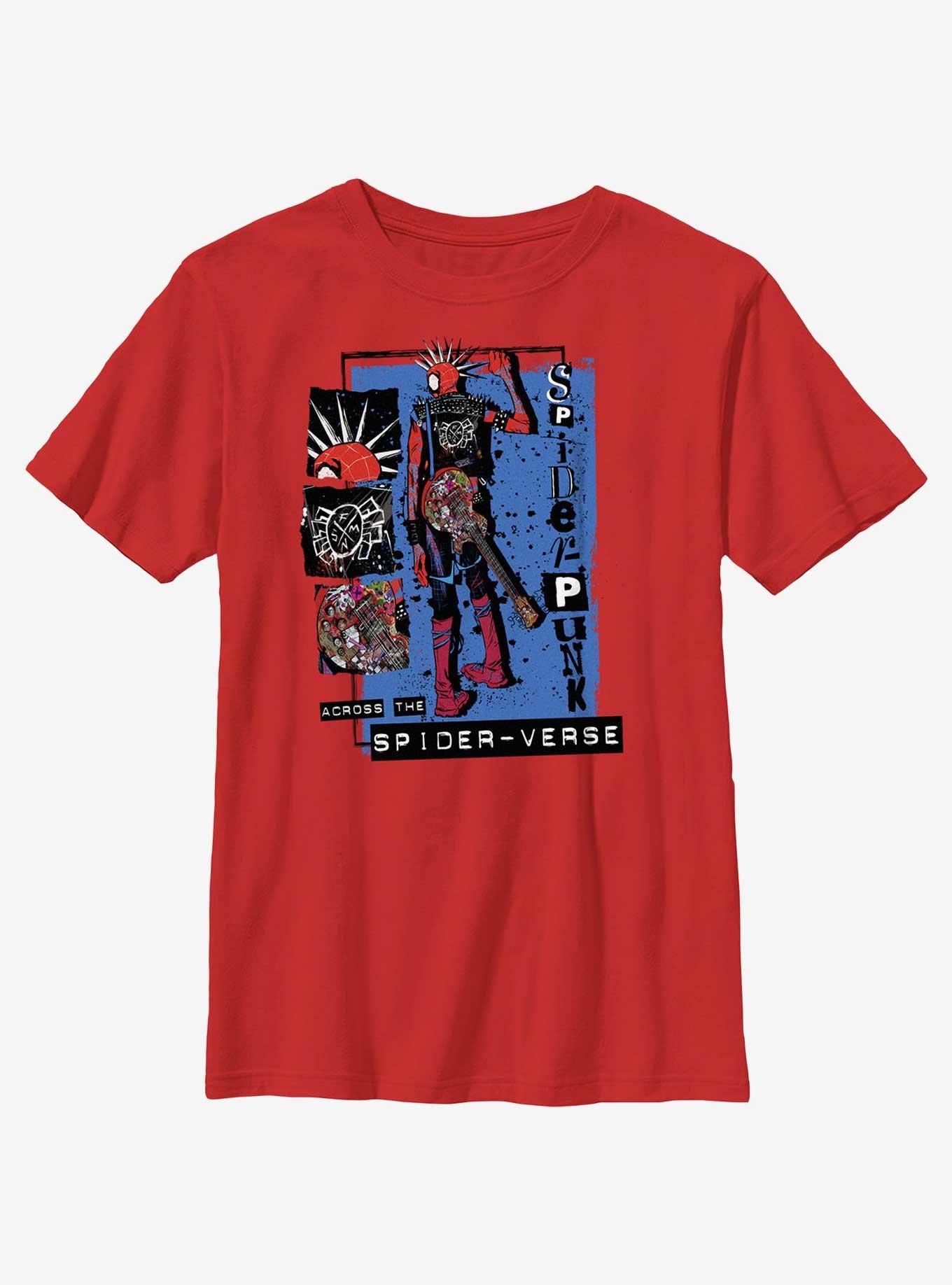 Marvel Spider-Man: Across The Spiderverse Punk Power Spider-Punk Youth T-Shirt, RED, hi-res