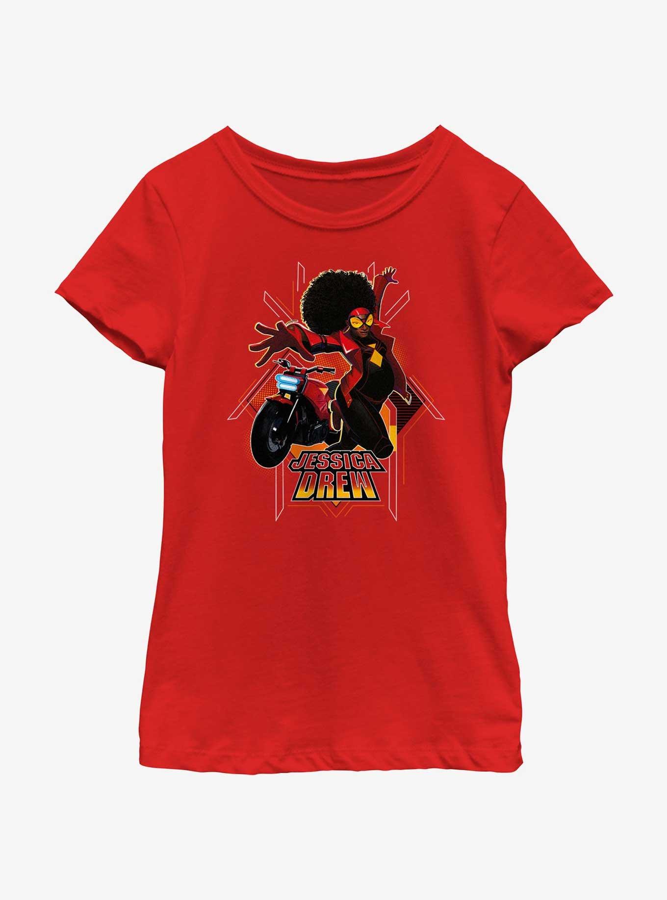 Marvel Spider-Man: Across The Spiderverse Jessica Drew Poster Youth Girls T-Shirt, , hi-res