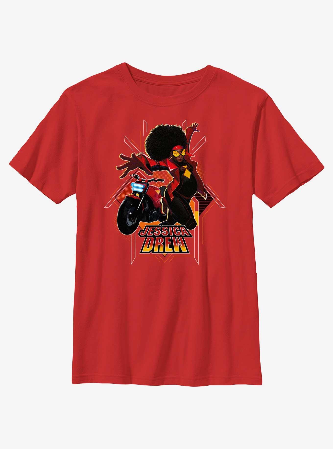 Marvel Spider-Man: Across The Spiderverse Jessica Drew Poster Youth T-Shirt, , hi-res