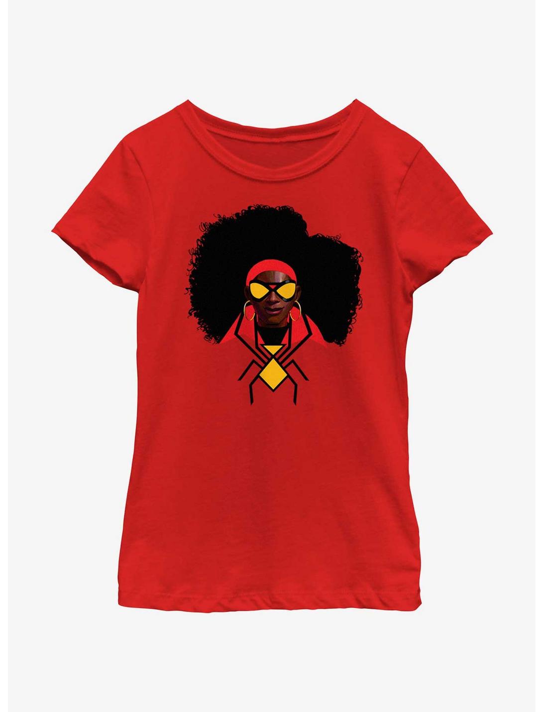 Marvel Spider-Man: Across The Spiderverse Jessica Drew Portrait Youth Girls T-Shirt, RED, hi-res