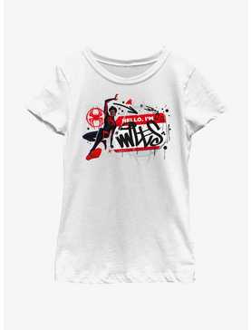 Marvel Spider-Man: Across The Spiderverse Miles Name Tag Youth Girls T-Shirt, , hi-res