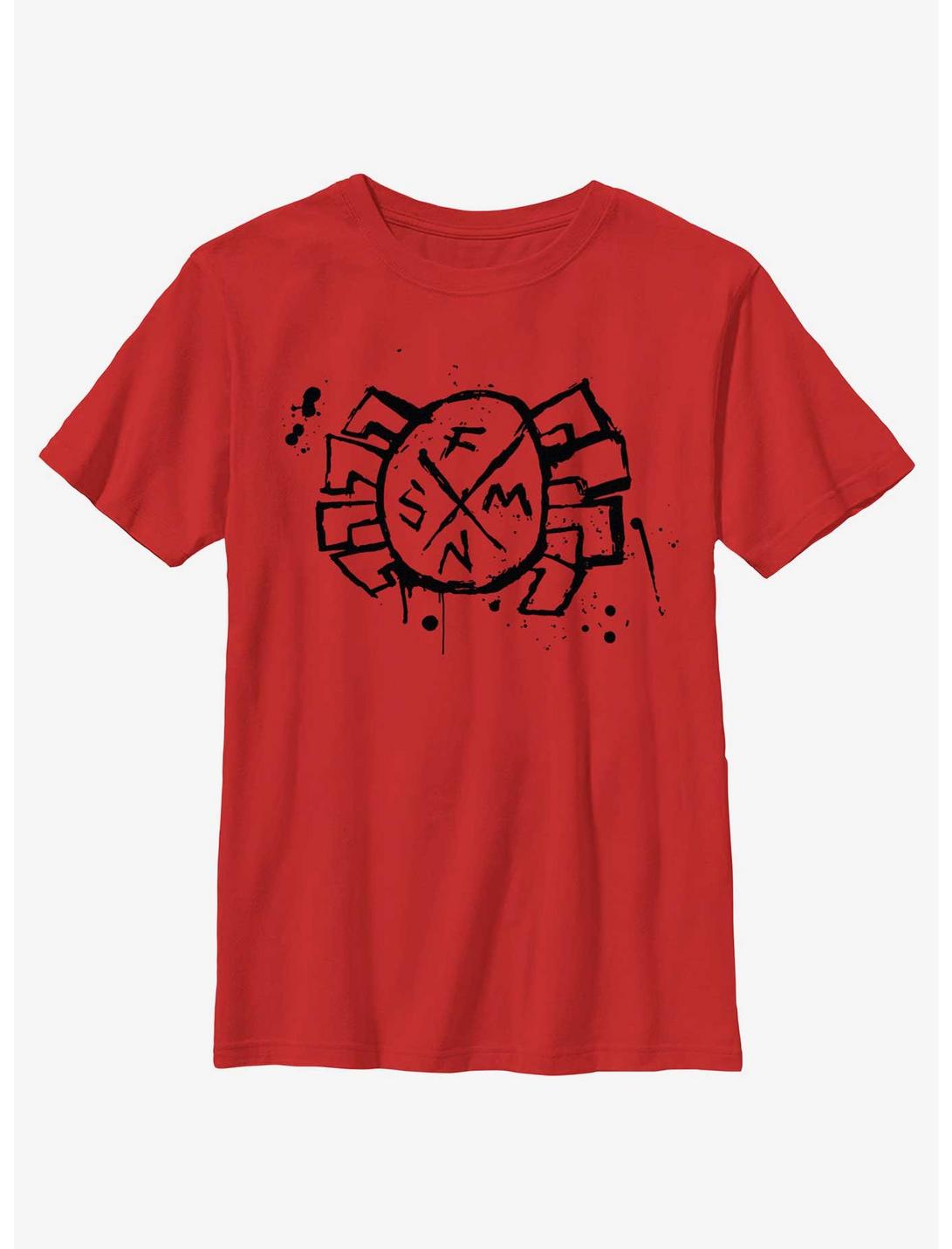 Marvel Spider-Man: Across The Spiderverse Spider-Punk Logo Youth T-Shirt, RED, hi-res