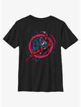 Marvel Spider-Man: Across The Spiderverse Scarlet Spider Badge Youth T-Shirt, BLACK, hi-res