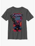 Marvel Spider-Man: Across The Spiderverse Cyborg Spider-Woman Badge Youth T-Shirt, CHAR HTR, hi-res