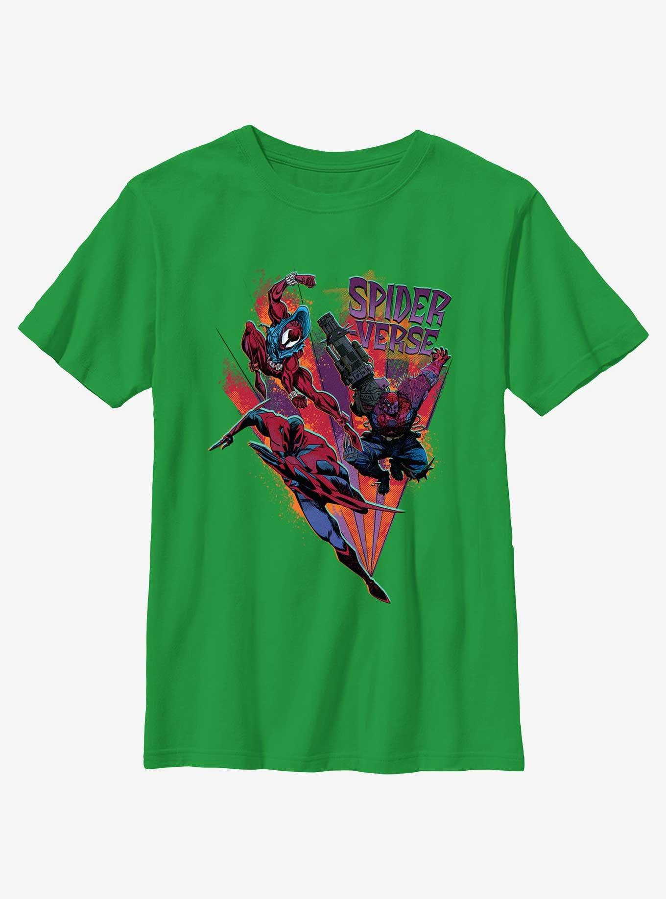 Marvel Spider-Man: Across The Spiderverse Trio Badge Youth T-Shirt, KELLY, hi-res