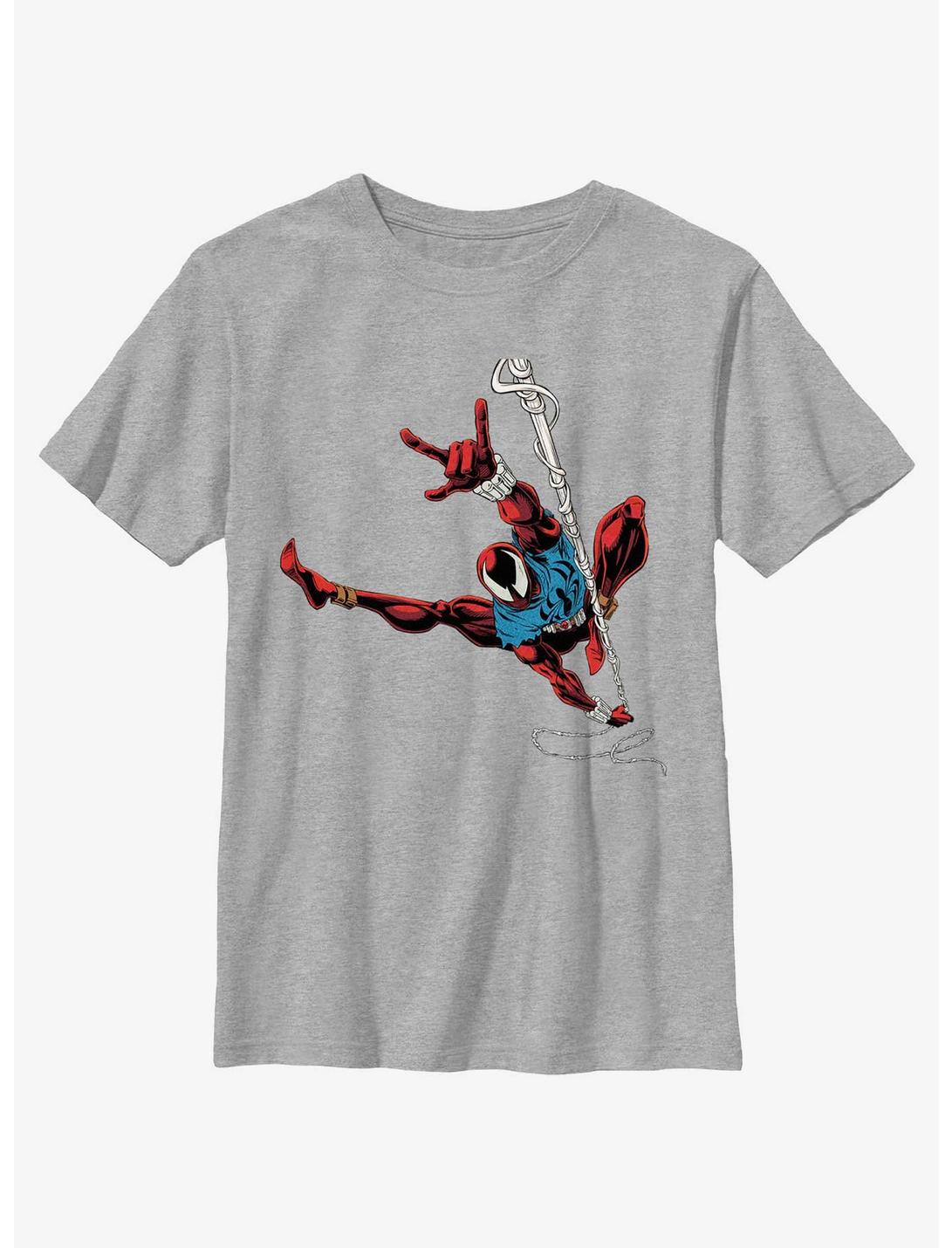 Marvel Spider-Man: Across The Spiderverse Spider Scarlet Pose Youth T-Shirt, ATH HTR, hi-res