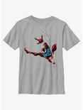 Marvel Spider-Man: Across The Spiderverse Spider Scarlet Pose Youth T-Shirt, ATH HTR, hi-res
