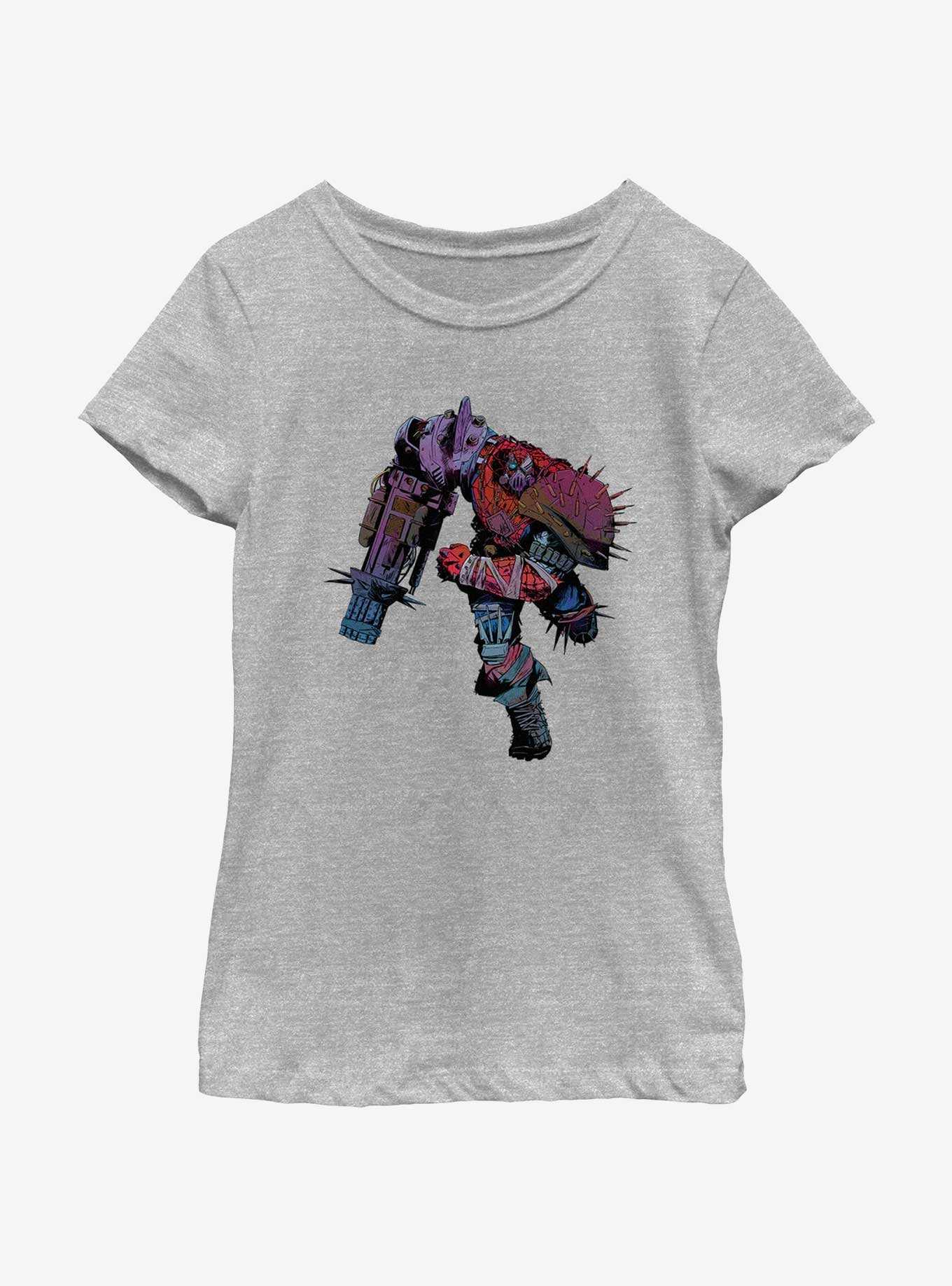 Marvel Spider-Man: Across The Spiderverse Cyborg Spider-Woman Pose Youth Girls T-Shirt, , hi-res