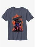 Marvel Spider-Man: Across The Spiderverse Cyborg Rising Flames Youth T-Shirt, NAVY HTR, hi-res