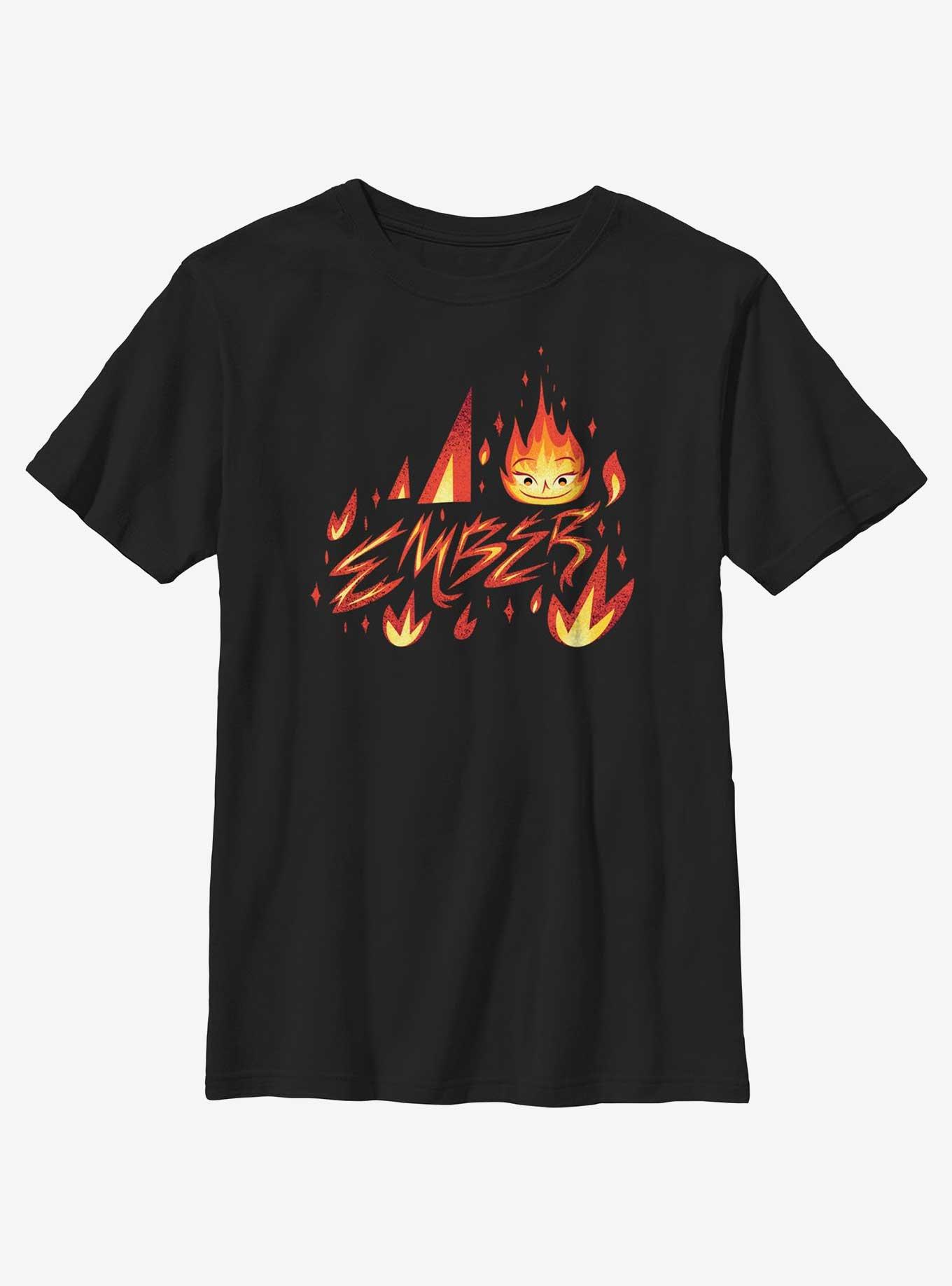 Disney Pixar Elemental Ember Element Badge Youth T-Shirt, , hi-res