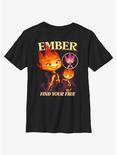 Disney Pixar Elemental Ember Multipose Hero Youth T-Shirt, BLACK, hi-res