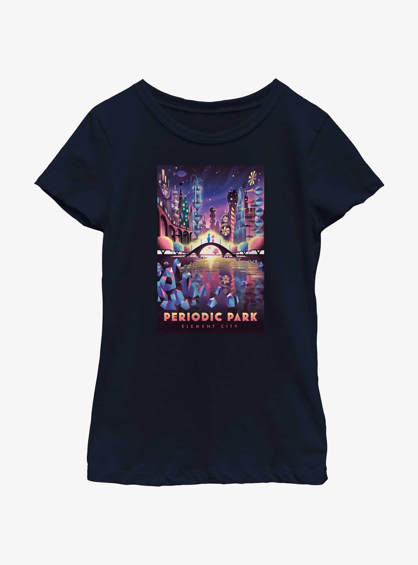 Disney Pixar Elemental Periodic Park Element City Youth Girls T-Shirt, NAVY, hi-res