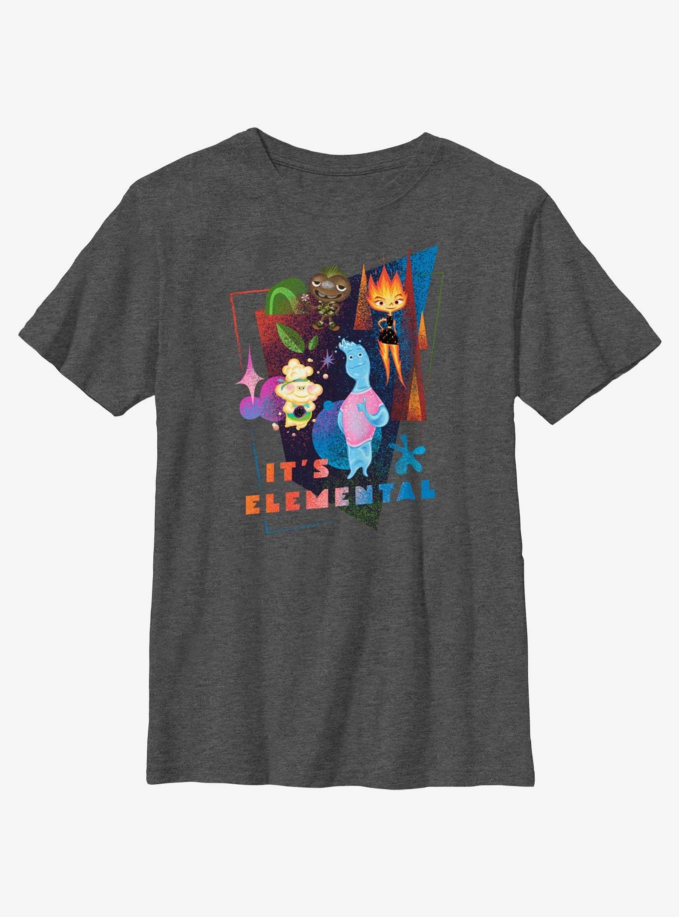 Disney Pixar Elemental It's Elemental Youth T-Shirt, CHAR HTR, hi-res